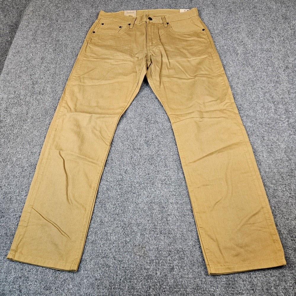 Levis Middy Straight Pants Mens 30x30 Tan Khaki Mid Rise Twill A4690-2371 NWT